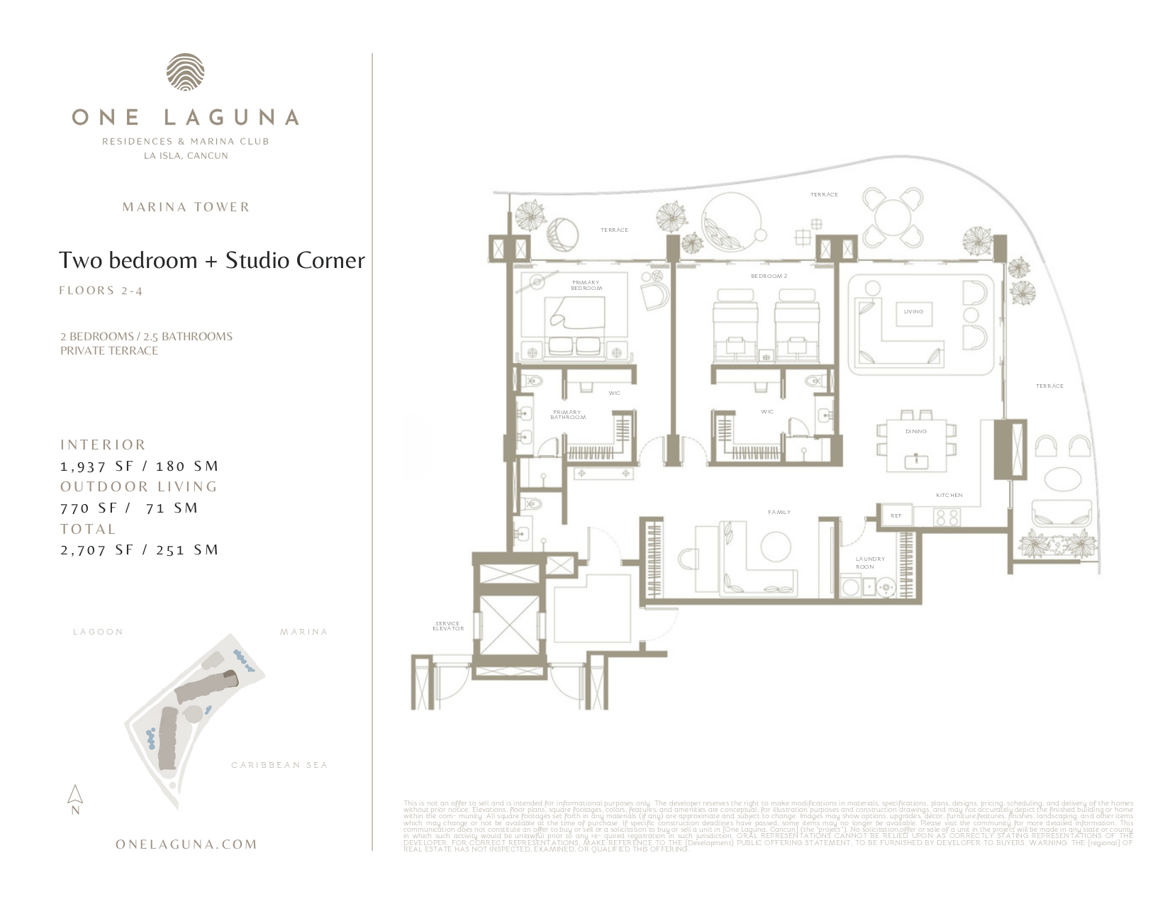 Two bedroom + Studio Corner