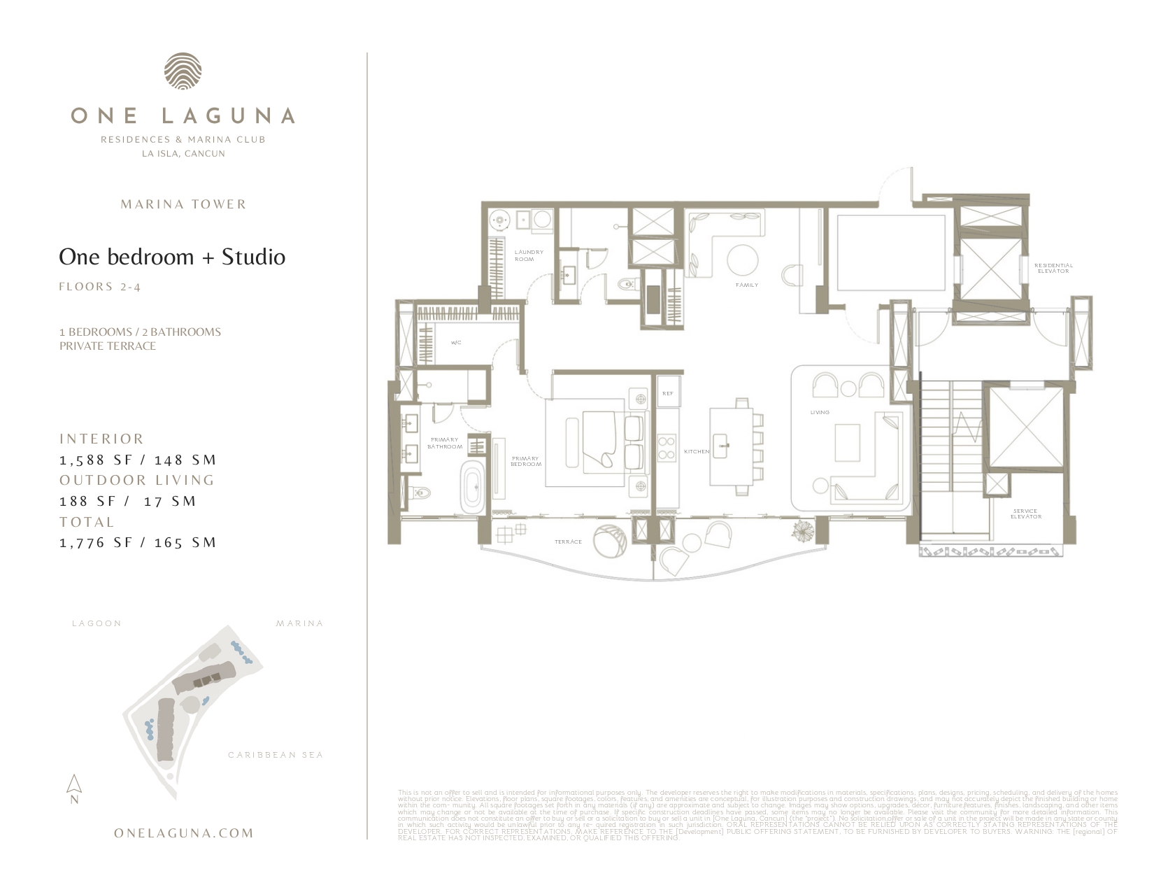 One bedroom + Studio