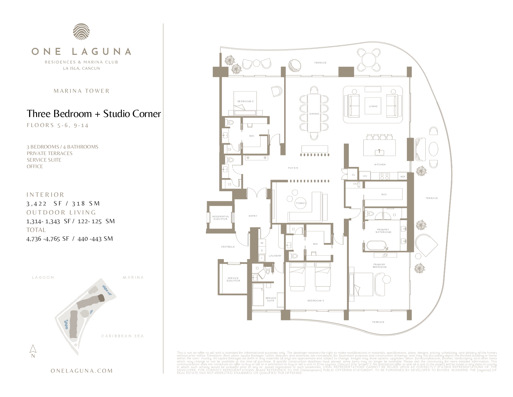 Three Bedroom + Studio Corner
